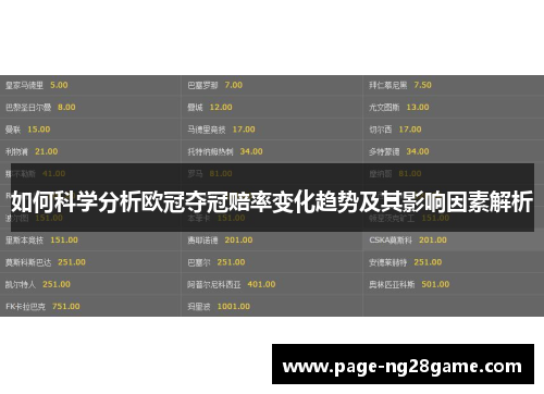 如何科学分析欧冠夺冠赔率变化趋势及其影响因素解析